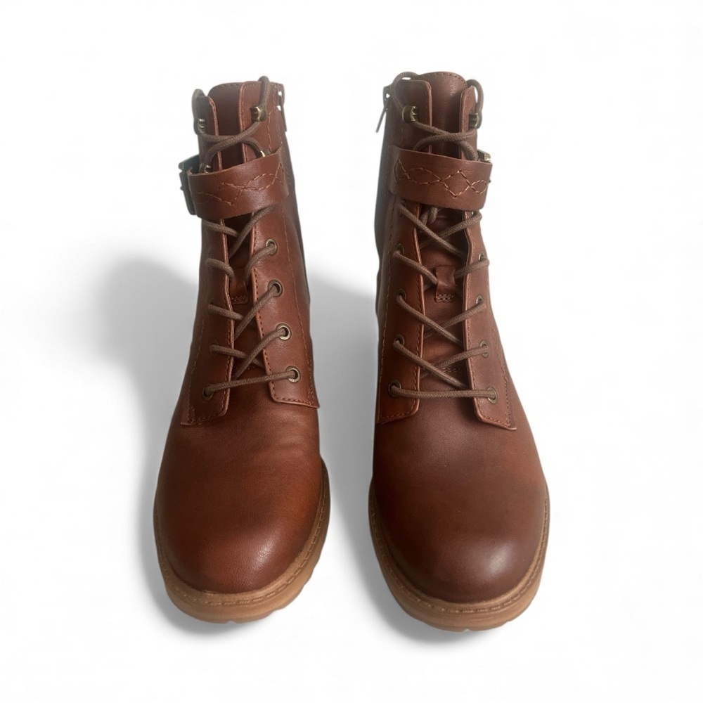 Zodiac Brown Leather Ankle Boots Size 10 - Picture 5 of 12